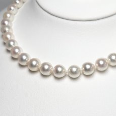 画像4: アコヤ真珠 パールネックレス ホワイト 7.5-8mm セミラウンド バロック 約45cｍ GIA宝石鑑定士保証書 パールクロス付き (4)