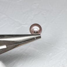 画像7: 淡水真珠 パールピアス 10-11mm ピンクパープル オフラウンド PT900 (7)