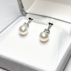 画像2: アコヤ真珠 パールネックレスセット(イヤリング/ピアス)  7-7.5mm ホワイト GIA宝石鑑定士保証書 パールクロス付　 (2)