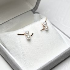 アコヤ真珠 ベビーパール ピアス 3.5-4ｍｍ ホワイト ラウンド K18YG　