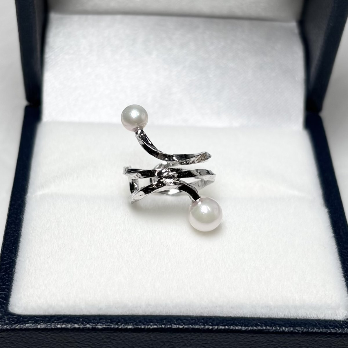 アコヤ真珠 パールイヤーカフ 4-4.5ｍｍ 5-5.5mm ホワイト  ラウンド シルバー製 SV925 片耳