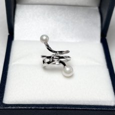 アコヤ真珠 パールイヤーカフ 4-4.5ｍｍ 5-5.5mm ホワイト  ラウンド シルバー製 SV925 片耳