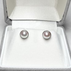 【1点物】アコヤ真珠 パールピアス 6.5-7ｍｍ ホワイト ラウンド K18WG　