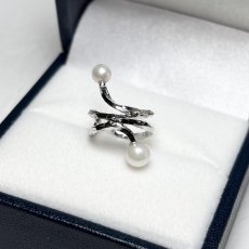 アコヤ真珠 パールイヤーカフ 4-4.5ｍｍ 5-5.5mm ホワイト  ラウンド シルバー製 SV925 片耳