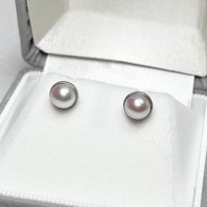 【1点物】アコヤ真珠 パールピアス 6.5-7ｍｍ ホワイト ラウンド K18WG　