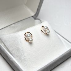 画像3: アコヤ真珠 ベビーパール ピアス 3.5-4ｍｍ ホワイト ラウンド K18YG　 (3)