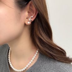 画像5: アコヤ真珠 パールイヤーカフ 4-4.5ｍｍ 5-5.5mm ホワイト  ラウンド シルバー製 SV925 片耳   (5)