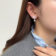 画像6: 【1点物】アコヤ真珠 パールイヤリング 5.5-6mm ホワイト クリスタル シルバー製 ネジバネ式  (6)