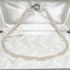 画像1: アコヤ真珠 パールネックレス ホワイト 6-6.5mm ラウンド 約42cｍ GIA宝石鑑定士保証書付き (1)