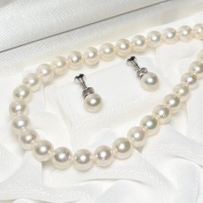 アコヤ真珠 パールネックレスセット(イヤリング/ピアス)  7-7.5mm ホワイト 42cm