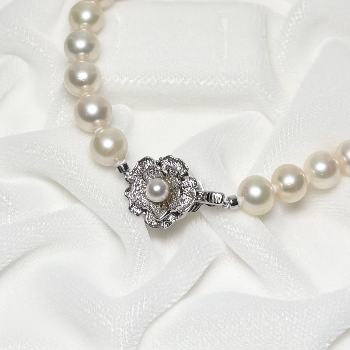 画像5: アコヤ真珠 パールネックレス ホワイト 6-6.5mm ラウンド 約42cｍ GIA宝石鑑定士保証書付き (5)