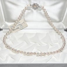 画像1: アコヤ真珠 パールネックレス ホワイト 6-6.5mm ラウンド 約42cｍ GIA宝石鑑定士保証書付き (1)