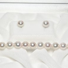 画像5: アコヤ真珠 パールネックレスセット(イヤリング/ピアス)  6-6.5mm ホワイト 45cm SV750 PT900 GIA宝石鑑定士保証書 パールクロス付　 (5)