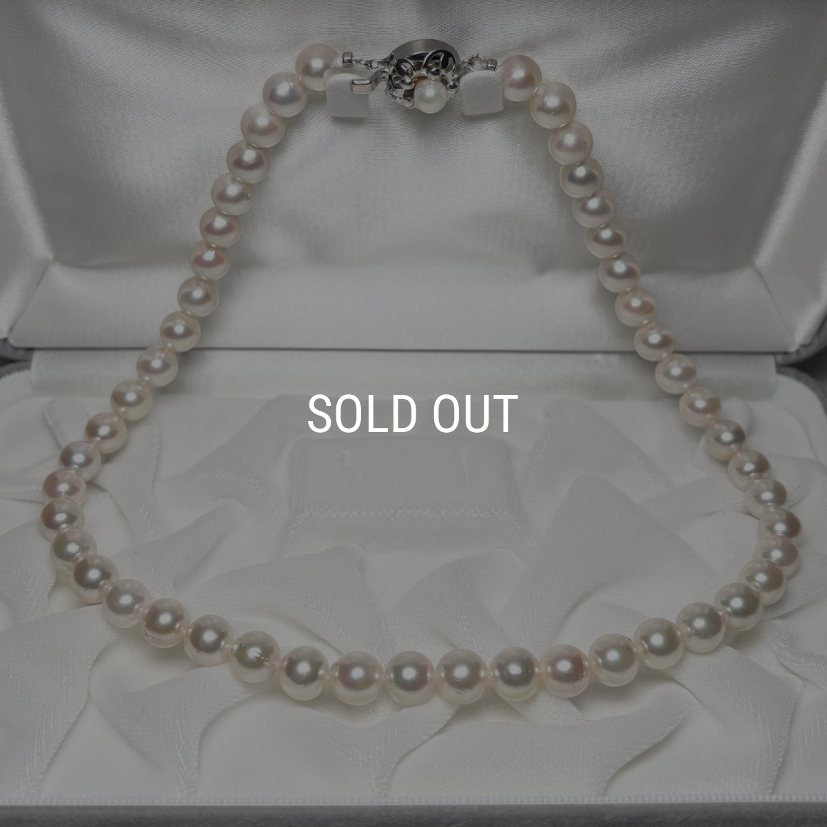 アコヤ真珠 パールネックレス 8-8.5mm ホワイト ラウンド 42cm GIA宝石鑑定士保証書