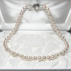 アコヤ真珠 パールネックレス 8-8.5mm ホワイト ラウンド 42cm GIA宝石鑑定士保証書