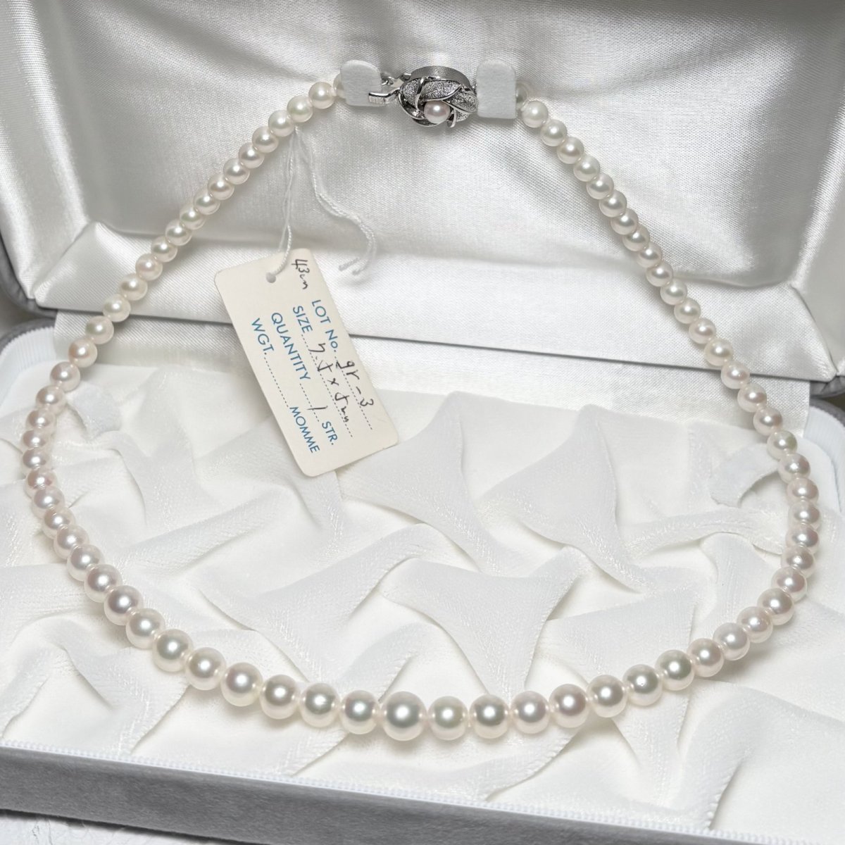 画像3: アコヤ真珠 パールネックレス グラデーション 5-7.5mm ホワイト 約45cm  GIA宝石鑑定士保証書 (3)