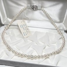 画像3: アコヤ真珠 パールネックレス グラデーション 5-7.5mm ホワイト 約45cm  GIA宝石鑑定士保証書 (3)