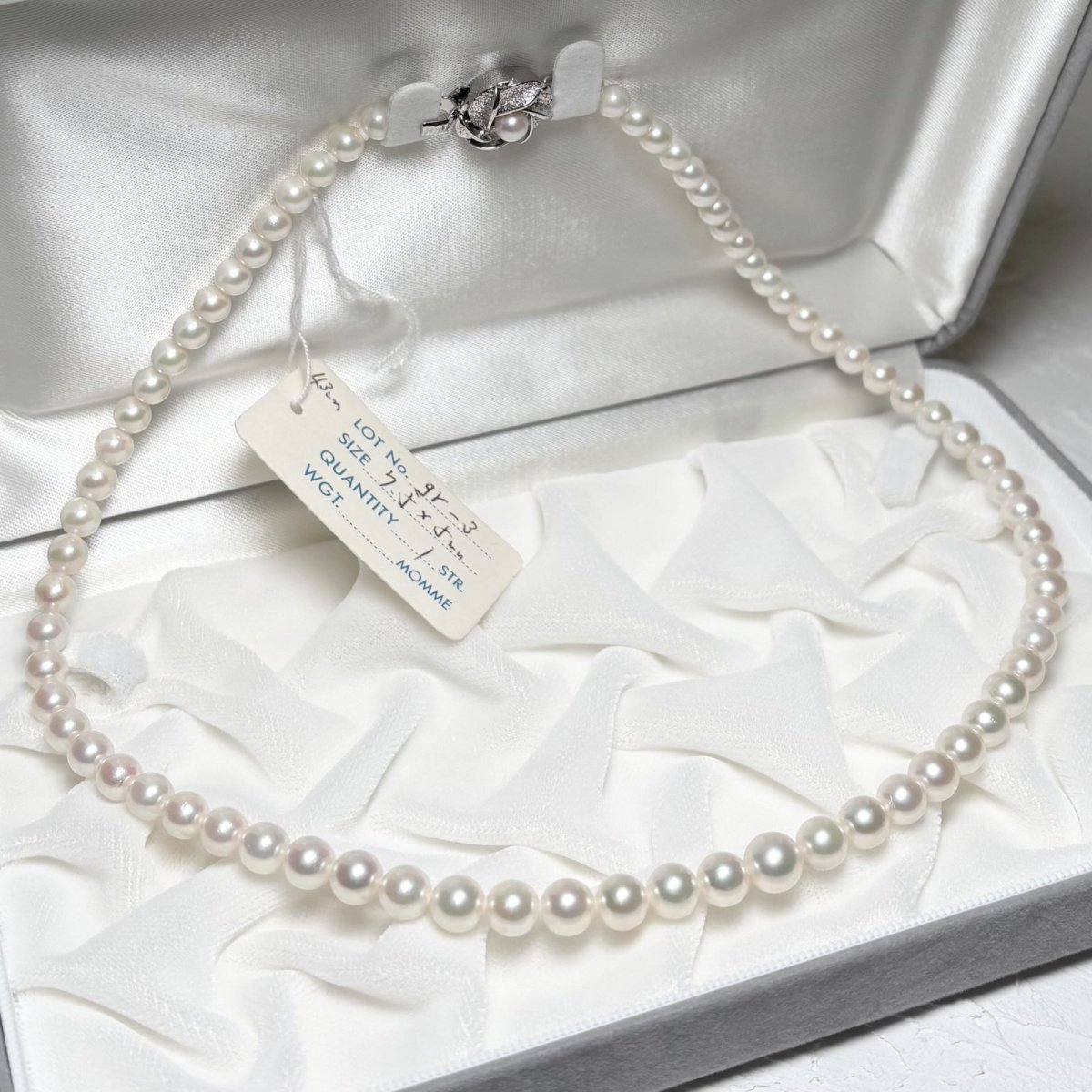 画像4: アコヤ真珠 パールネックレス グラデーション 5-7.5mm ホワイト 約45cm  GIA宝石鑑定士保証書 (4)