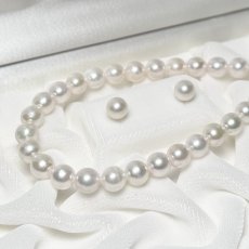 アコヤ真珠 パールネックレスセット(イヤリング/ピアス)  7-7.5mm ホワイト 45cm