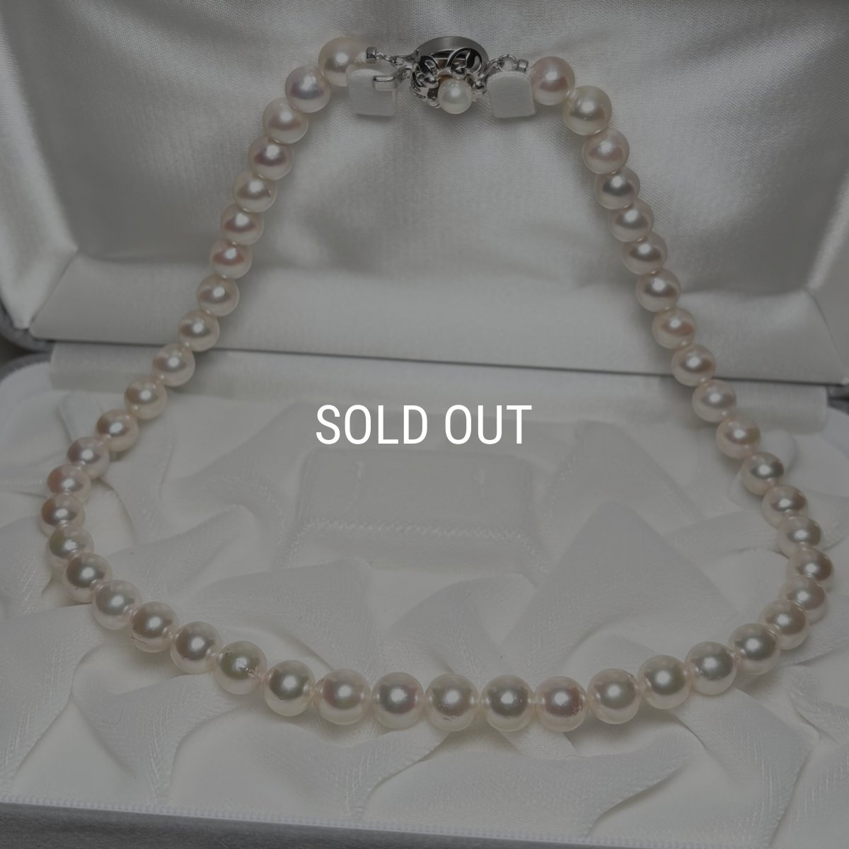 アコヤ真珠 パールネックレス 8-8.5mm ホワイト ラウンド 42cm GIA宝石鑑定士保証書