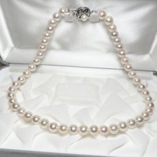 アコヤ真珠 パールネックレス 8-8.5mm ホワイト ラウンド 42cm GIA宝石鑑定士保証書
