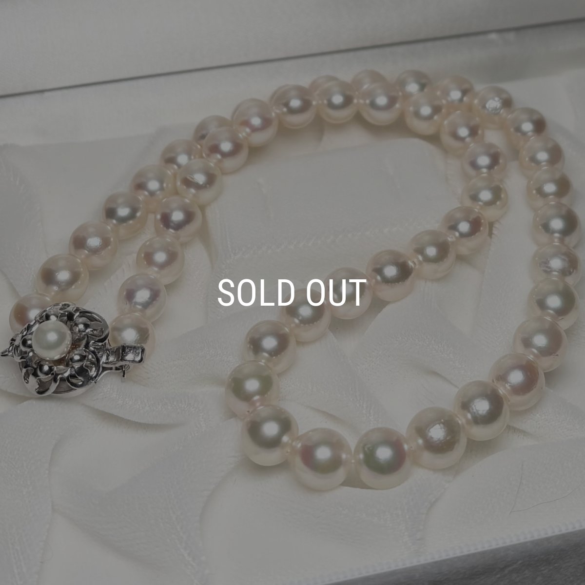 アコヤ真珠 パールネックレス 8-8.5mm ホワイト ラウンド 42cm GIA宝石鑑定士保証書