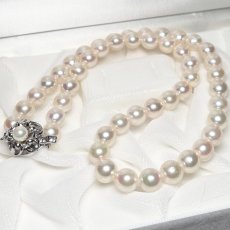 アコヤ真珠 パールネックレス 8-8.5mm ホワイト ラウンド 42cm GIA宝石鑑定士保証書