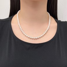 画像6: アコヤ真珠 パールネックレス グラデーション 5-7.5mm ホワイト 約45cm  GIA宝石鑑定士保証書 (6)