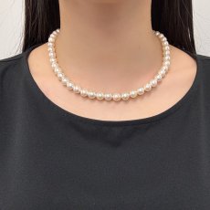 画像8: アコヤ真珠 パールネックレス 8-8.5mm ホワイト ラウンド 42cm GIA宝石鑑定士保証書 (8)