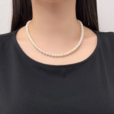 画像5: アコヤ真珠 パールネックレスセット(イヤリング/ピアス) 6.0-6.5mm ホワイト 45cm SV750 PT900 GIA宝石鑑定士保証書 パールクロス付　 (5)