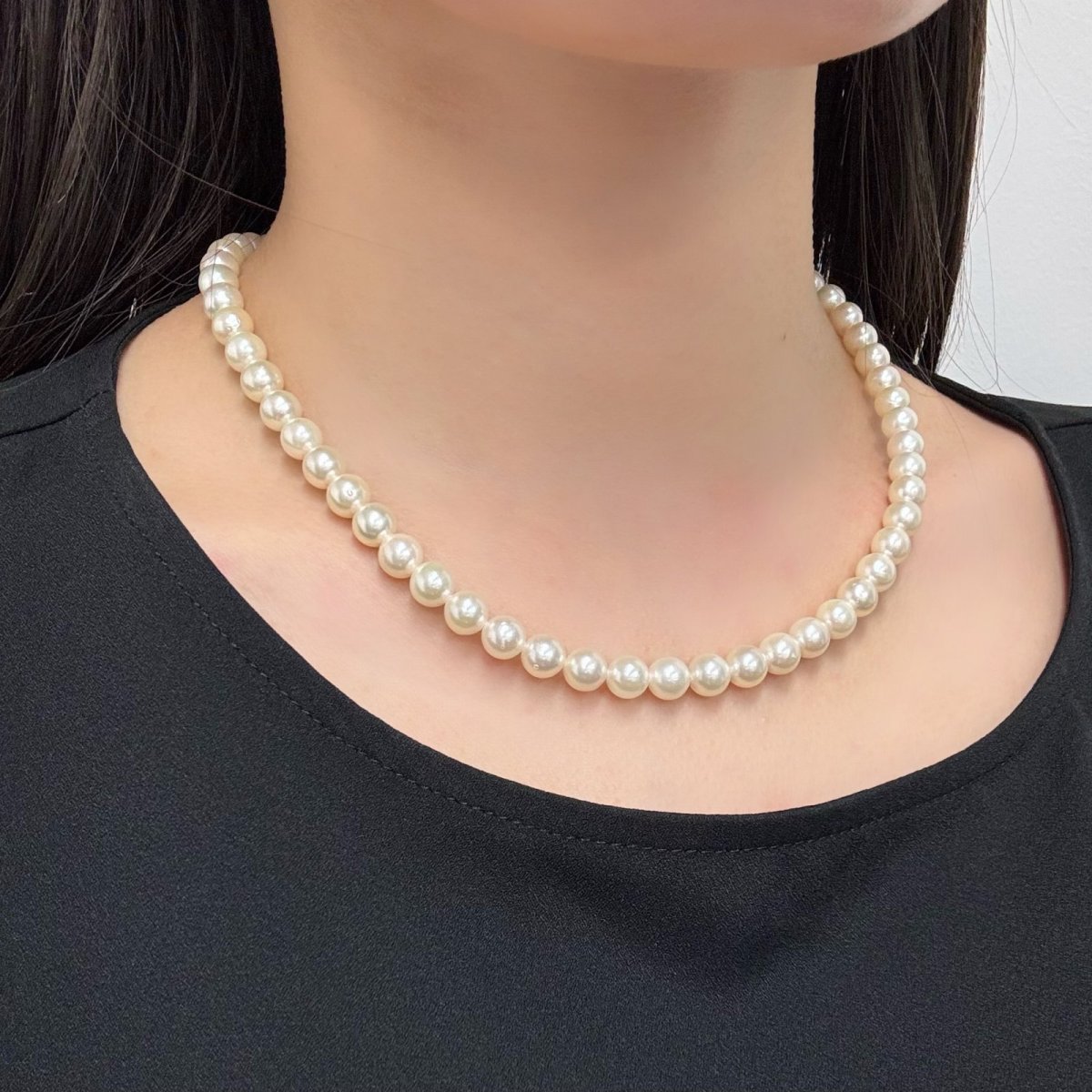 画像5: アコヤ真珠 パールネックレスセット(イヤリング/ピアス)  7.0-7.5mm ホワイト 42cm SV750 PT900 GIA宝石鑑定士保証書 パールクロス付　 (5)