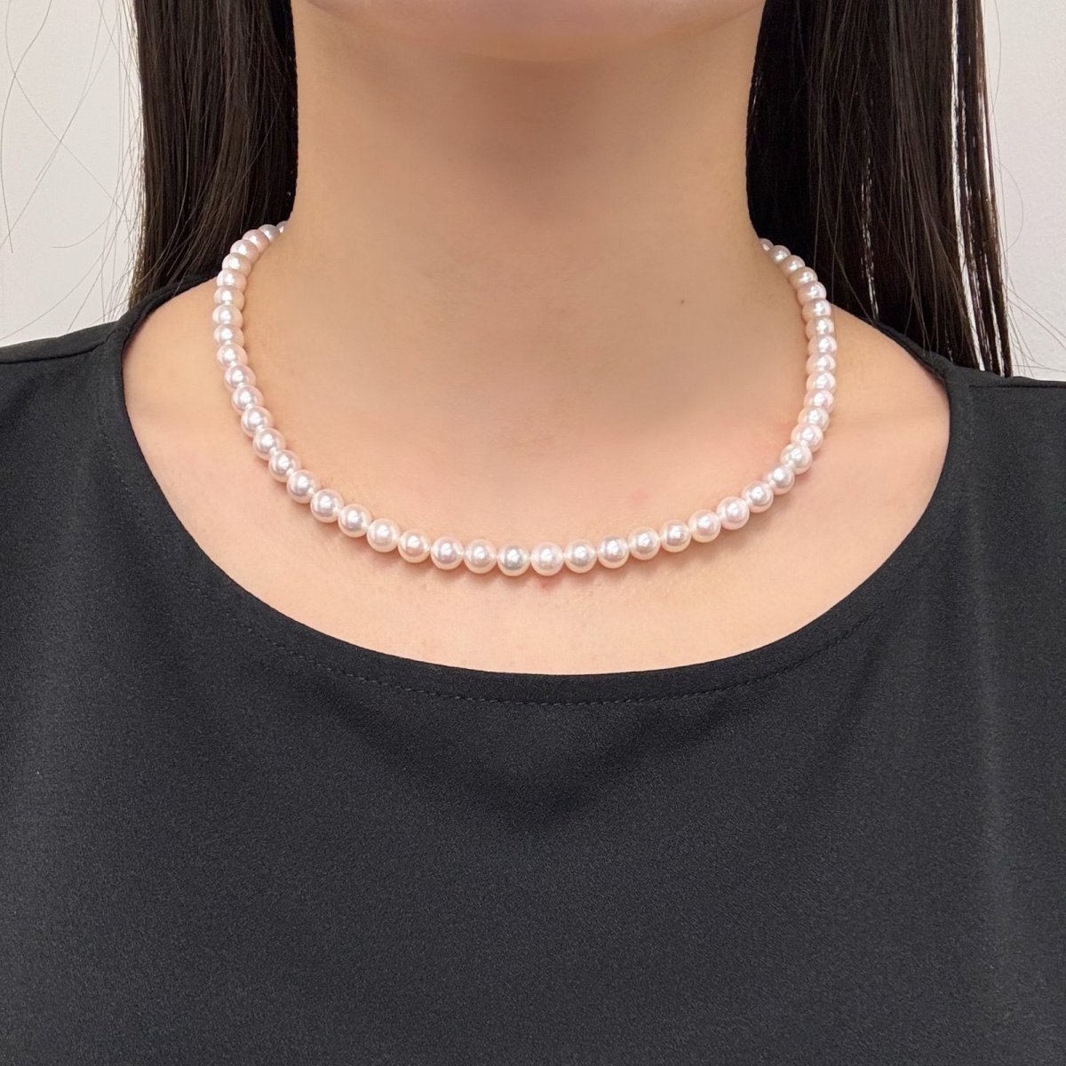 画像7: アコヤ真珠 パールネックレスセット(イヤリング/ピアス) 6.5-7mm ホワイト 42cm SV750 PT900 GIA宝石鑑定士保証書 パールクロス付　 (7)