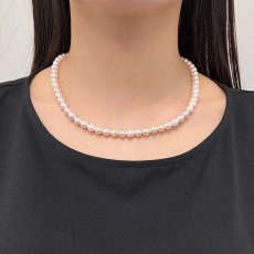 画像7: アコヤ真珠 パールネックレスセット(イヤリング/ピアス) 6.5-7mm ホワイト 42cm SV750 PT900 GIA宝石鑑定士保証書 パールクロス付　 (7)