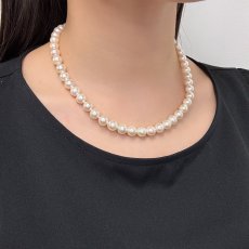 画像7: アコヤ真珠 パールネックレス 8-8.5mm ホワイト ラウンド 42cm GIA宝石鑑定士保証書 (7)