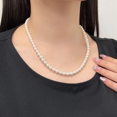 画像2: アコヤ真珠 パールネックレス グラデーション 5-7.5mm ホワイト 約45cm  GIA宝石鑑定士保証書 (2)