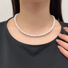 画像7: アコヤ真珠 パールネックレスセット(イヤリング/ピアス)  7.0-7.5mm ホワイト 42cm SV750 PT900 GIA宝石鑑定士保証書 パールクロス付　 (7)