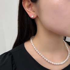 画像4: アコヤ真珠 パールピアス イヤリング 6.5-7ｍｍ ホワイト ラウンド K14WG K18YG K10YG PT900 SV925　 (4)