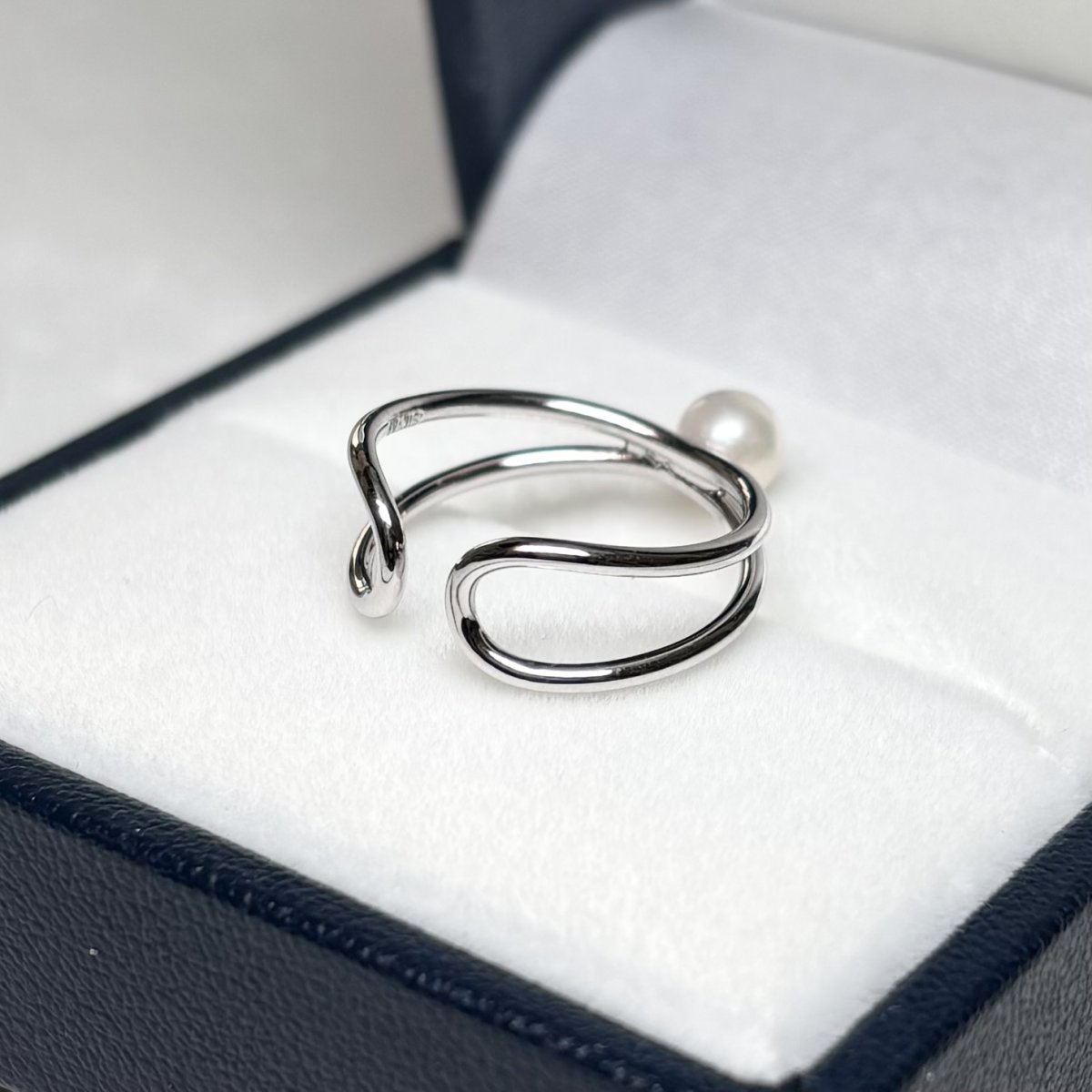 アコヤ真珠 パールイヤーカフ 4.5-5.0mm ホワイト  ラウンド シルバー製 SV925 片耳  