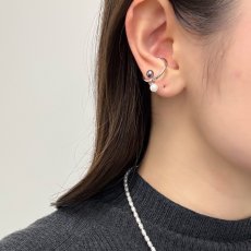 画像5: アコヤ真珠 パールイヤーカフ 4.5-5.0mm ホワイト  ブラック ラウンド シルバー製 SV925 片耳   (5)