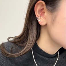 画像4: アコヤ真珠 パールイヤーカフ 4.5-5.0mm ホワイト  ブラック ラウンド シルバー製 SV925 片耳   (4)