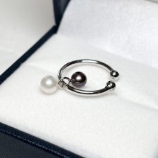 画像3: アコヤ真珠 パールイヤーカフ 4.5-5.0mm ホワイト  ブラック ラウンド シルバー製 SV925 片耳   (3)