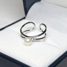 アコヤ真珠 パールイヤーカフ 4.5-5.0mm ホワイト  ラウンド シルバー製 SV925 片耳  