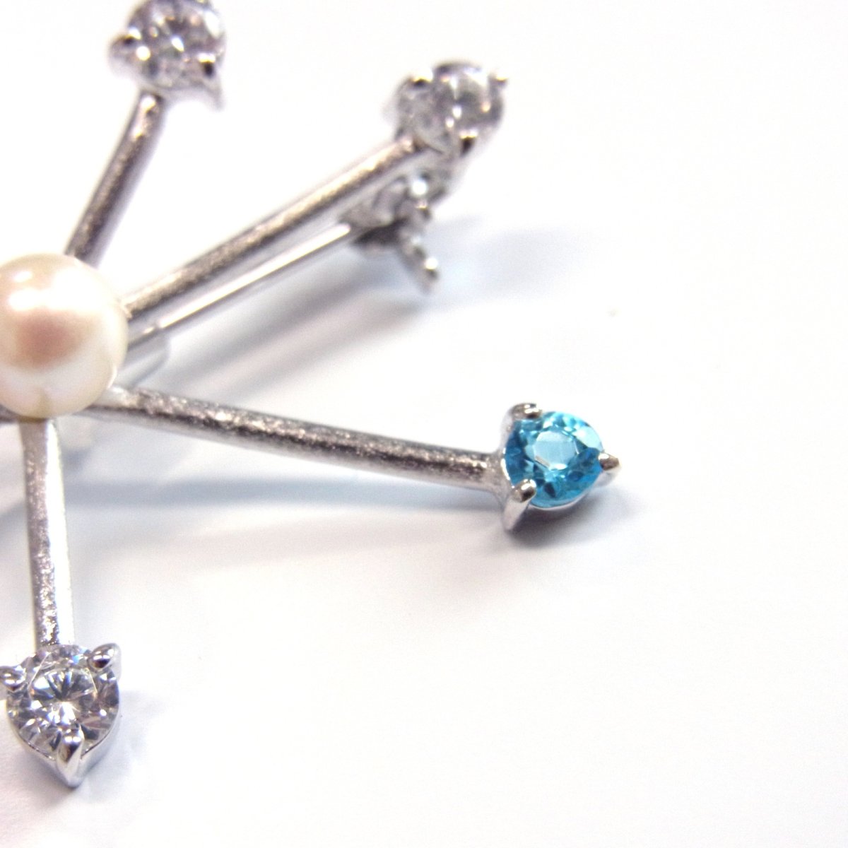 画像3: [現品のみ] アコヤ真珠 シルバー製パールブローチ カラーストーン (3)