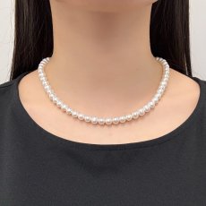 画像6: 淡水真珠 パールネックレス 6-7mm ホワイト オフラウンド 42cm ブラス製 サージカルステンレス  (6)