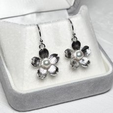 画像7: アコヤ真珠 桜 パールピアス イヤリング 4.5-5mm ホワイト ラウンド SV925製 フックタイプ 直結タイプ (7)