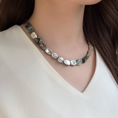 アバロンシェルネックレス 10-14mm 316Lサージカルステンレス