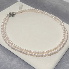 画像2: アコヤ真珠 パールネックレスセット(イヤリング/ピアス)  7.0-7.5mm ホワイト 42cm SV750 PT900 GIA宝石鑑定士保証書 パールクロス付　 (2)