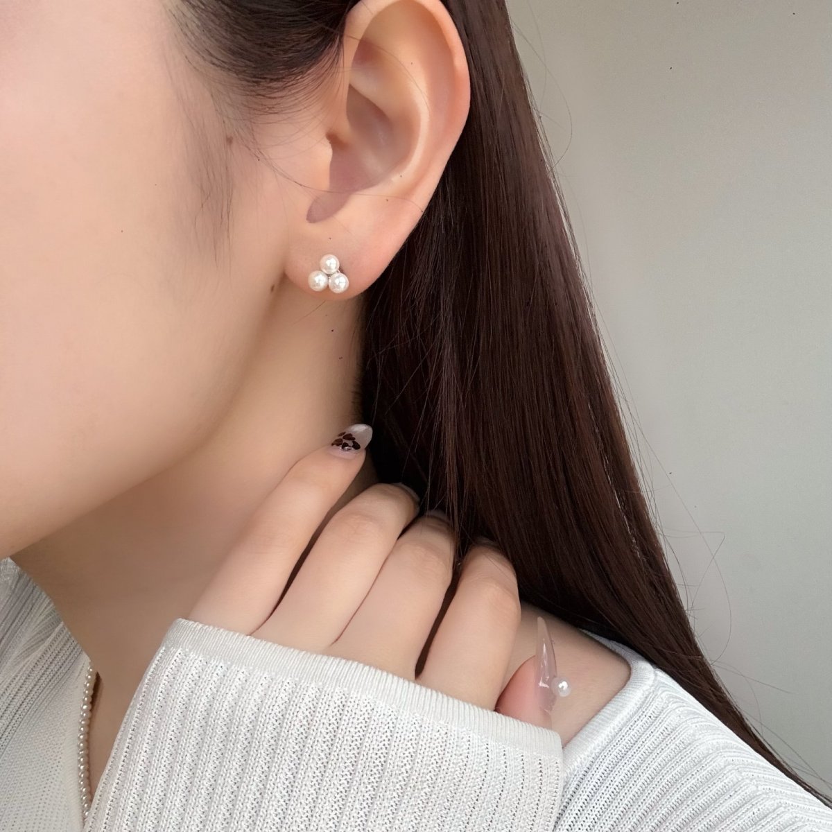 画像3: アコヤ真珠 パールピアス 3.5-4mm ホワイト ラウンド SV925製  (3)