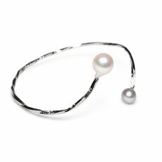 画像3: アコヤ真珠 パールバングル 8-8.5mm 6-6.5mm ホワイト ナチュラルグレー ラウンド  バロック シルバー製 (3)