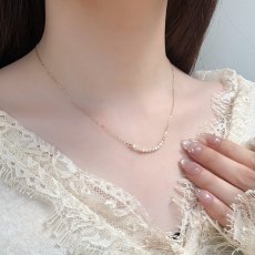  淡水真珠 パールペンダント 2.5-3mm マルチカラー ポテト型 K10YG スマイルネックレス